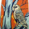 Γυναικείο μεταξωτό φουλάρι Owl yellow